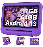 Oangcc 2023 Tablet Niños 7 Pulgadas Android 13 Tablet, 7GB RAM+64GB ROM(TF 1TB), WiFi 6,Google GM...