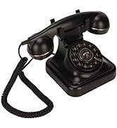 Teléfono Fijo Vintage, Botón de Disco Antiguo Retro, Teléfono con Cable Clásico, Teléfono de Marc...