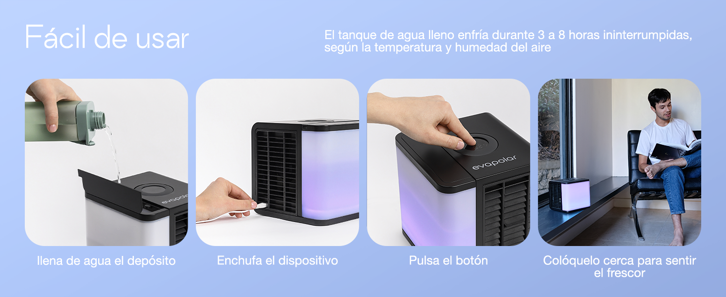 Refrigerador de aire por evaporación personal y humidificador