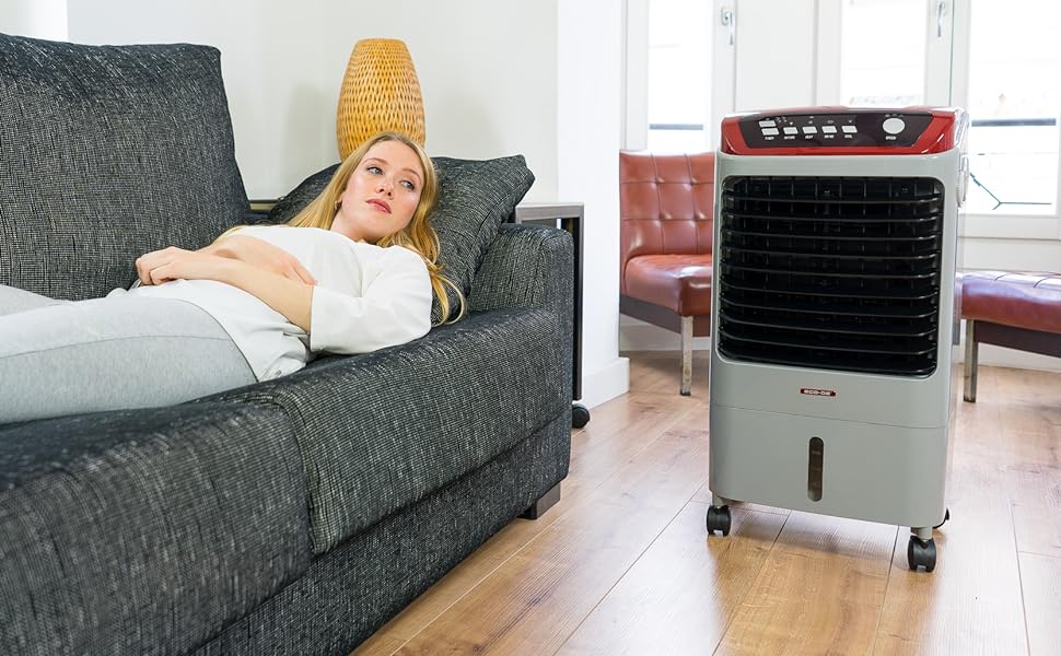 ECODE Climatizador Ventilador Portátil Calefactor Bajo Consumo Humidificador Mando a Distancia