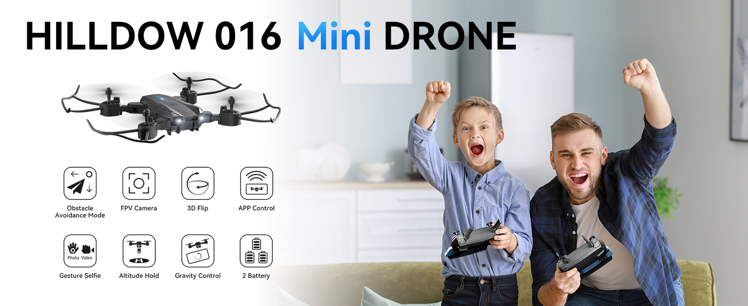 Hilldow Mini Drone para Niños Adultos con 1080P HD Video Cámara